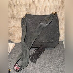 Steve Madden Charcoal Shoulder Bag with Fringe